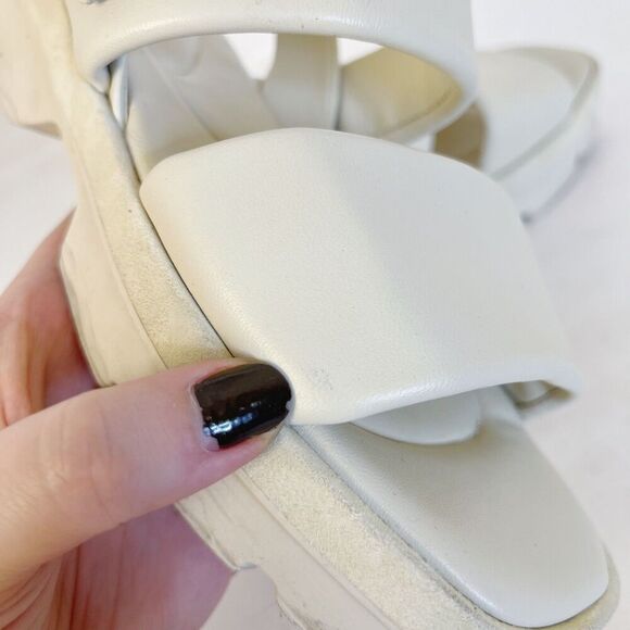 Vince Bowie Lug Sole Sandal in Moonlight White Leather Puffy Women's Size 9 - Picture 6 of 8